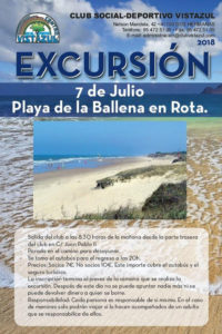 Excursión a la Playa de la Ballena en Rota (Cádiz) organizada por CSD Vistazul