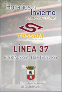 Horarios de invierno Tussan Línea 37 - Puerta de Jerez - Fuente del Rey