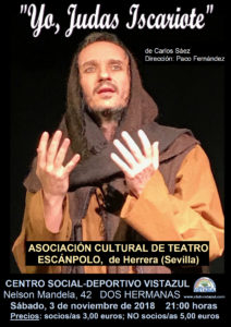 Cartel de "Yo, Judas Iscariote" en el teatro de CSD Vistazul
