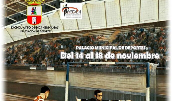 Cartel Campeonato de Fútbol Sala de España FEDDI organizado en Dos Hermanas Palacio de los Deportes