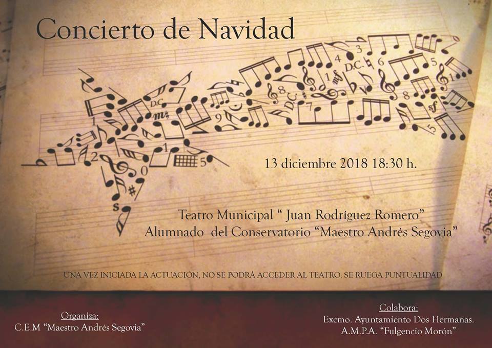Concierto de navidad organizado por el Conservatorio de Música de Dos Hermanas