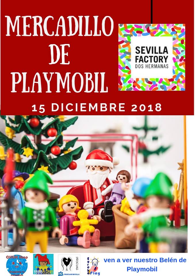 Mercadillo y Belén de Playmobil en Sevilla Factory