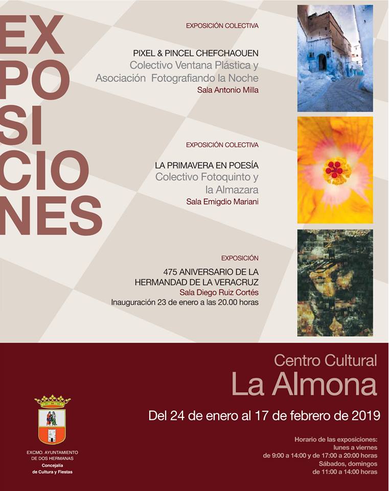 Exposiciones en Centro Cultural la Almona de 24 de enero al 17 de febrero de 2019